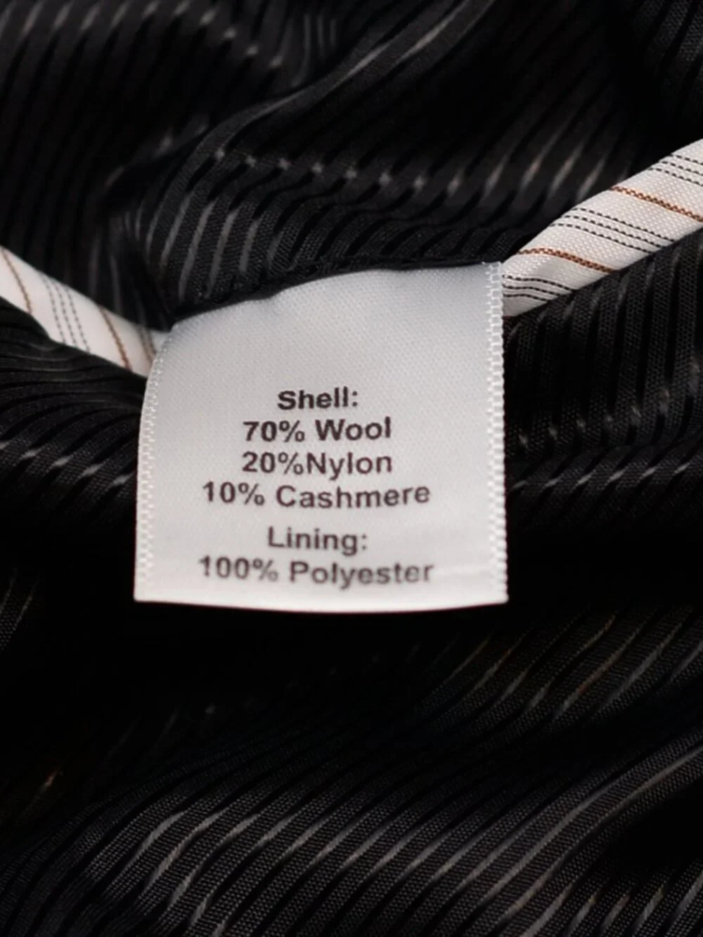 Joseph Abboud Black Wool Cashmere Blend Single Breasted Overcoat 48R